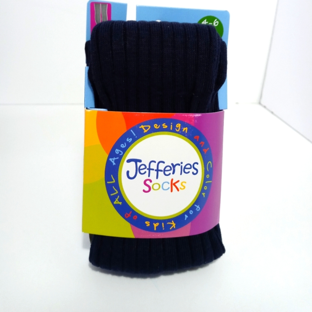 Jefferies Socks Girls Navy Tights 4-6 yrs